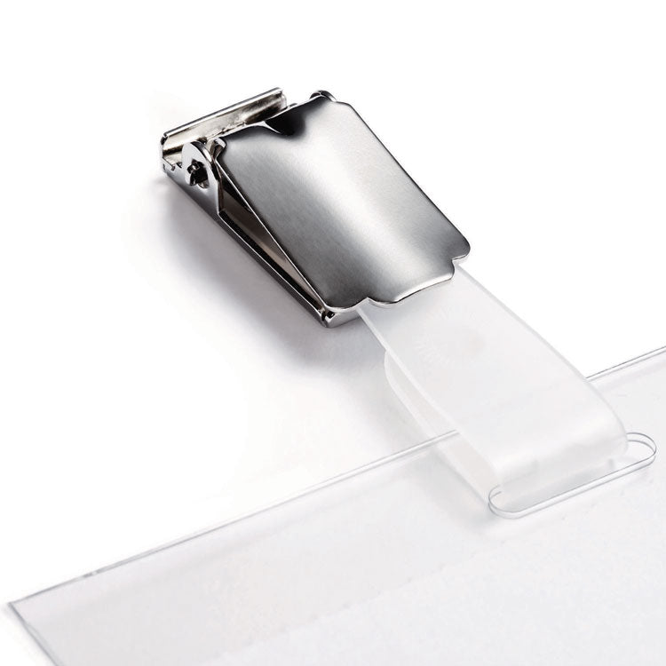 Id/security Card Holder Set, Vertical/horizontal, Clip, Clear, 25/pack