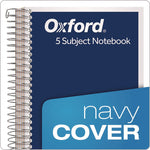 Wirebound Five-Subject Notebook, Wide/Legal Rule, Navy Cover, (175) 9.5 x 6 Sheets