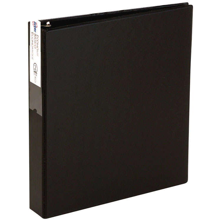 Economy Non-View Binder With Round Rings, 3 Rings, 3" Capacity, 11 X 8.5, Black, (4601)