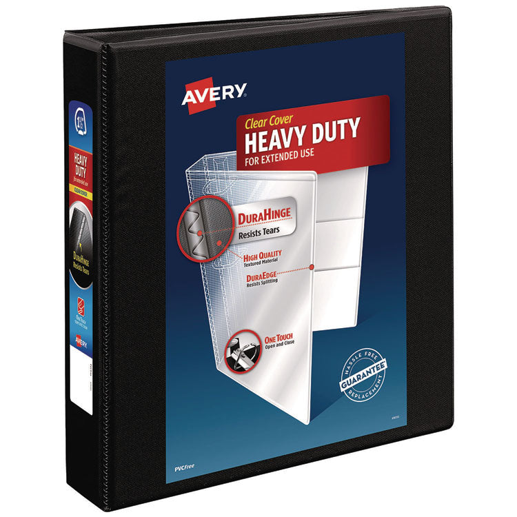 Heavy-Duty Non Stick View Binder With Durahinge And Slant Rings, 3 Rings, 1.5" Capacity, 11 X 8.5, Black, (5400)