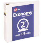 Economy View Binder With Round Rings , 3 Rings, 2" Capacity, 11 X 8.5, White, (5731)