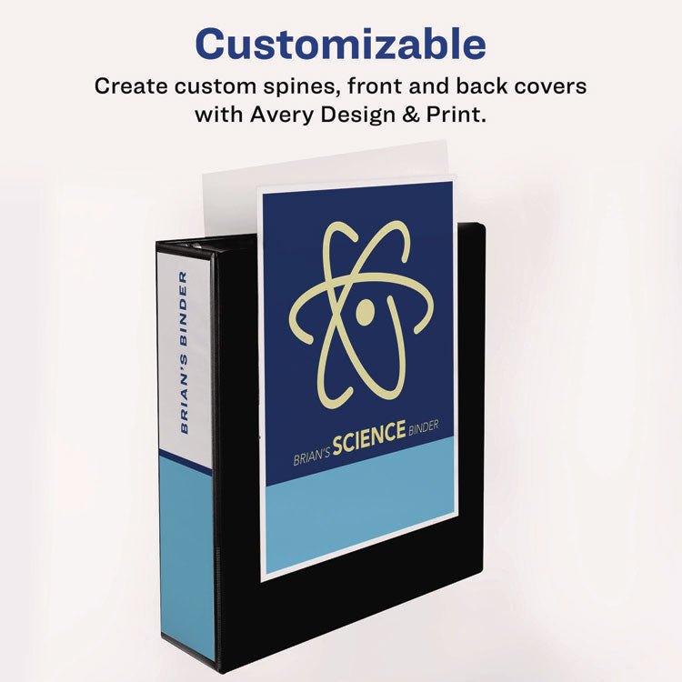 Heavy-Duty Non Stick View Binder With Durahinge And Slant Rings, 3 Rings, 3" Capacity, 11 X 8.5, Light Blue, (5601)