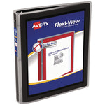 Flexi-View Binder With Round Rings, 3 Rings, 0.5" Capacity, 11 X 8.5, Black