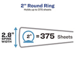 Economy View Binder With Round Rings , 3 Rings, 2" Capacity, 11 X 8.5, White, (5731)