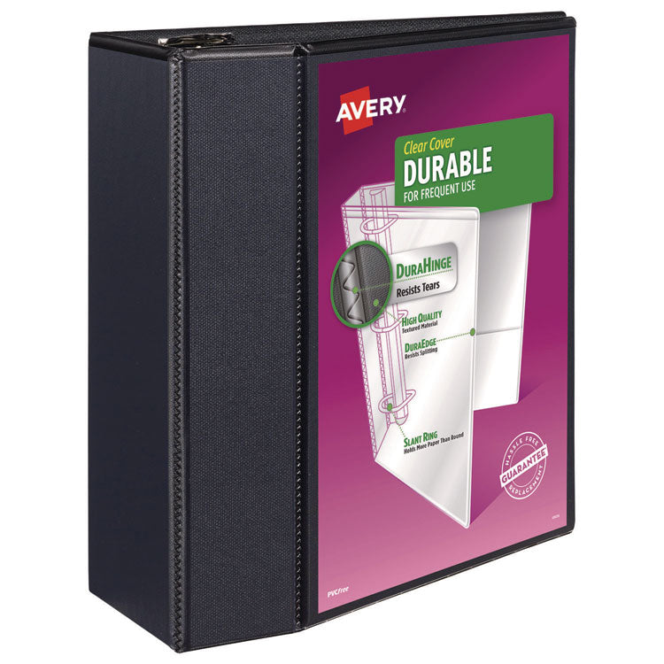 Durable View Binder With Durahinge And Ezd Rings, 3 Rings, 5" Capacity, 11 X 8.5, Black, (9900)