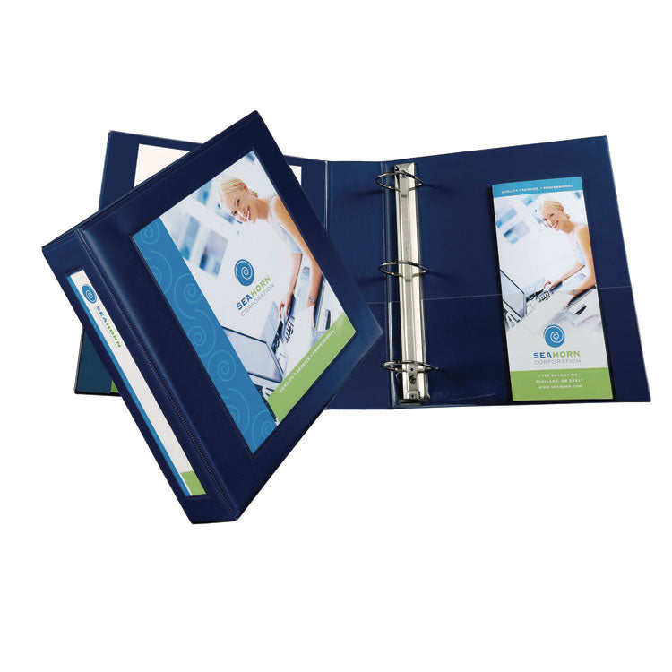 Framed View Heavy-Duty Binders, 3 Rings, 2" Capacity, 11 X 8.5, Navy Blue