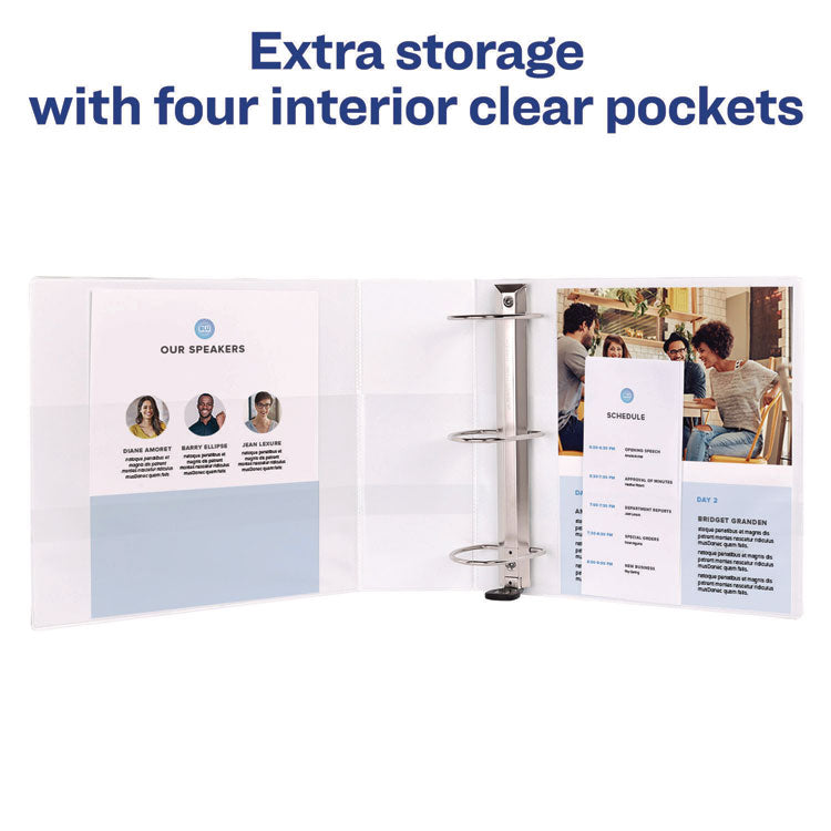 Heavy-Duty View Binder With Durahinge And Locking One Touch Ezd Rings, 3 Rings, 4" Capacity, 11 X 8.5, White