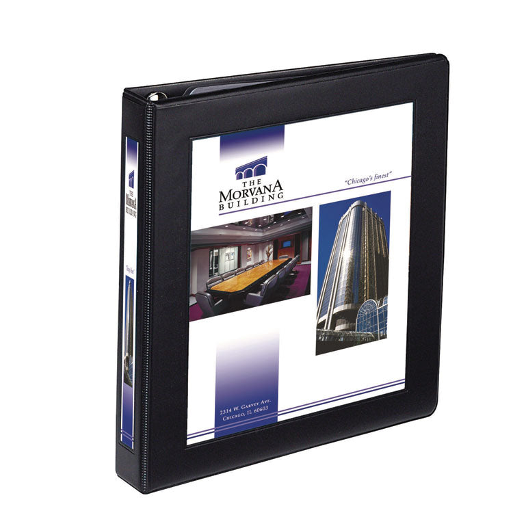 Framed View Heavy-Duty Binders, 3 Rings, 1" Capacity, 11 X 8.5, Black