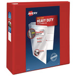 Heavy-Duty View Binder With Durahinge And Locking One Touch Ezd Rings, 3 Rings, 4" Capacity, 11 X 8.5, Red