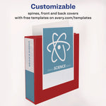 Heavy-Duty View Binder With Durahinge And Locking One Touch Ezd Rings, 3 Rings, 5" Capacity, 11 X 8.5, Red