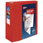 Heavy-Duty View Binder With Durahinge And Locking One Touch Ezd Rings, 3 Rings, 5" Capacity, 11 X 8.5, Red