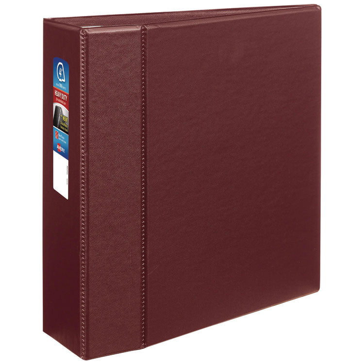Heavy-Duty Non-View Binder With Durahinge And Locking One Touch Ezd Rings, 3 Rings, 4" Capacity, 11 X 8.5, Maroon