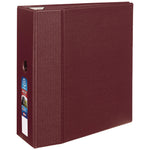 Heavy-Duty Non-View Binder With Durahinge, Three Locking One Touch Ezd Rings And Thumb Notch, 5" Capacity, 11 X 8.5, Maroon