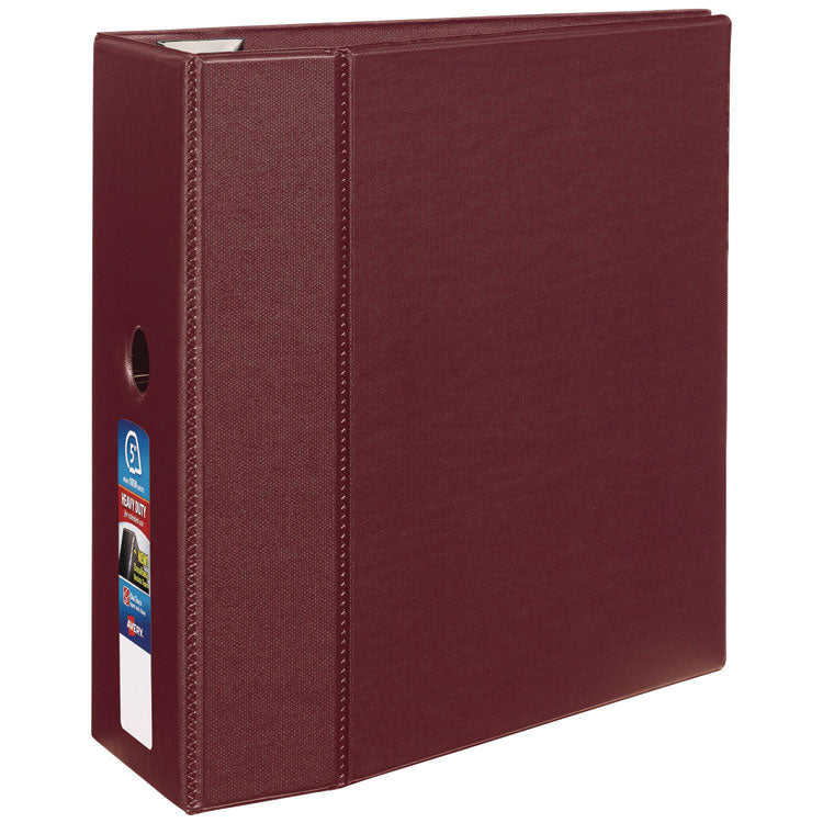 Heavy-Duty Non-View Binder With Durahinge, Three Locking One Touch Ezd Rings And Thumb Notch, 5" Capacity, 11 X 8.5, Maroon