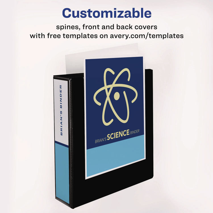 Heavy-Duty View Binder With Durahinge And One Touch Ezd Rings, 3 Rings, 2" Capacity, 11 X 8.5, Black