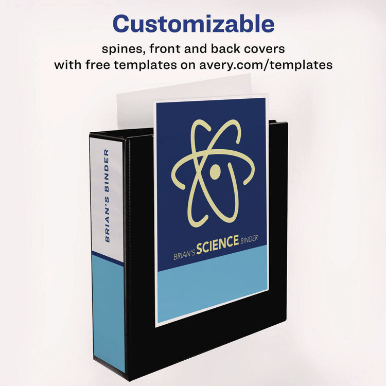 Heavy-Duty View Binder With Durahinge And Locking One Touch Ezd Rings, 3 Rings, 3" Capacity, 11 X 8.5, Black