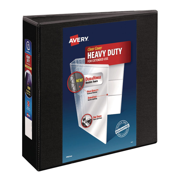 Heavy-Duty View Binder With Durahinge And Locking One Touch Ezd Rings, 3 Rings, 3" Capacity, 11 X 8.5, Black