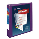 Heavy-Duty View Binder With Durahinge And One Touch Ezd Rings, 3 Rings, 1.5" Capacity, 11 X 8.5, Purple