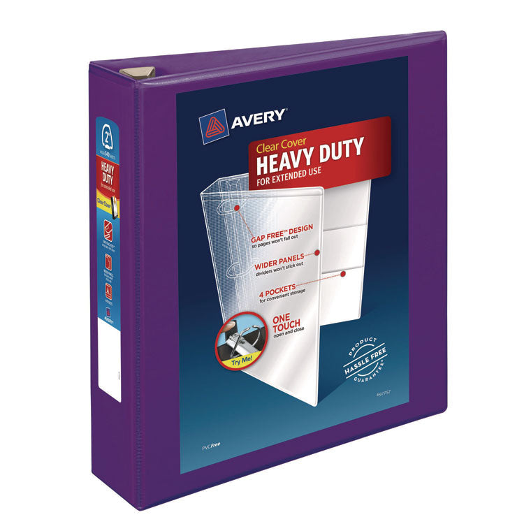 Heavy-Duty View Binder With Durahinge And One Touch Ezd Rings, 3 Rings, 2" Capacity, 11 X 8.5, Purple