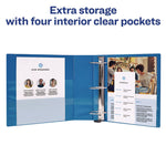 Heavy-Duty View Binder With Durahinge And Locking One Touch Ezd Rings, 3 Rings, 3" Capacity, 11 X 8.5, Pacific Blue