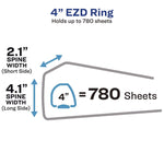 Heavy-Duty Non-View Binder With Durahinge And Locking One Touch Ezd Rings, 3 Rings, 4" Capacity, 11 X 8.5, Black