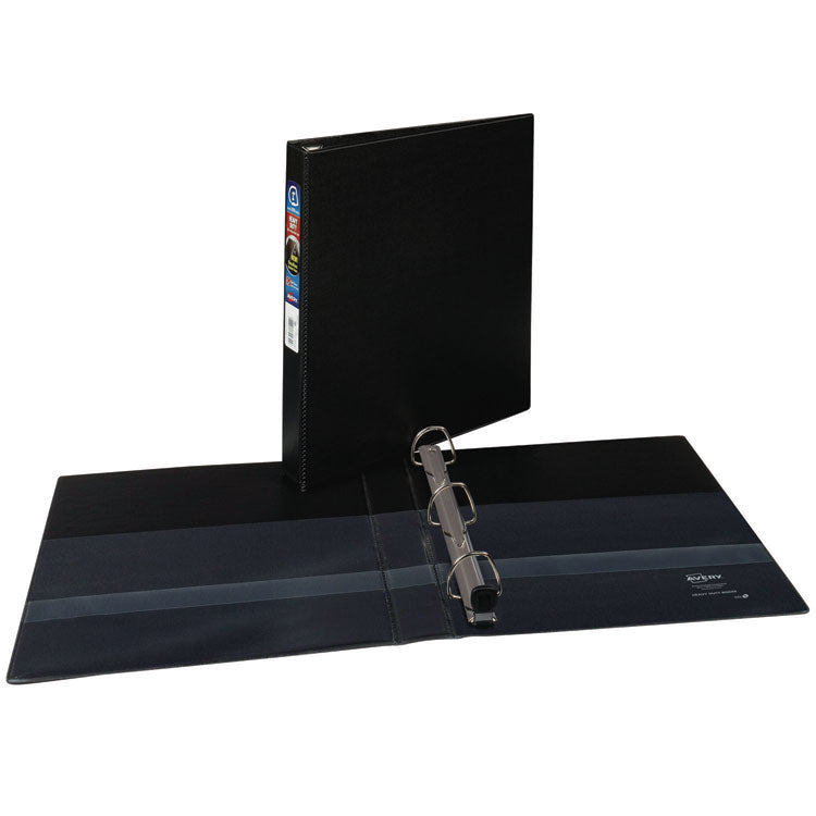 Heavy-Duty Non-View Binder With Durahinge And One Touch Ezd Rings, 3 Rings, 1" Capacity, 11 X 8.5, Black