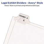 Preprinted Legal Exhibit Side Tab Index Dividers, Avery Style, 10-Tab, 7, 11 X 8.5, White, 25/pack