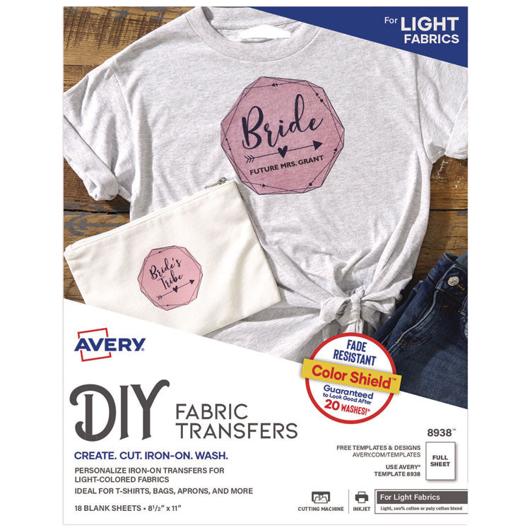 Fabric Transfers, 8.5 X 11, White, 18/pack