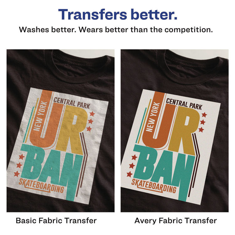 Fabric Transfers for Dark-Colored Fabrics, 8.5 x 11, White, 5/Pack