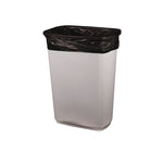 High-Density Waste Can Liners, 10 gal, 8 mic, 24" x 24", Black, Roll, 1,000/Carton