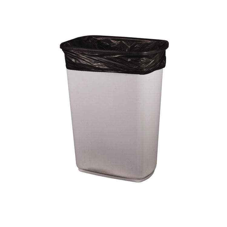 High-Density Waste Can Liners, 10 gal, 8 mic, 24" x 24", Black, Roll, 1,000/Carton