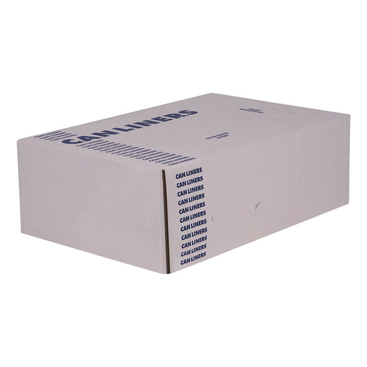 High-Density Waste Can Liners, 10 gal, 8 mic, 24" x 24", Black, Roll, 1,000/Carton