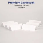 Small Textured Tent Cards, White, 3.75 x 1.44, 6 Cards/Sheet, 25 Sheets/Pack