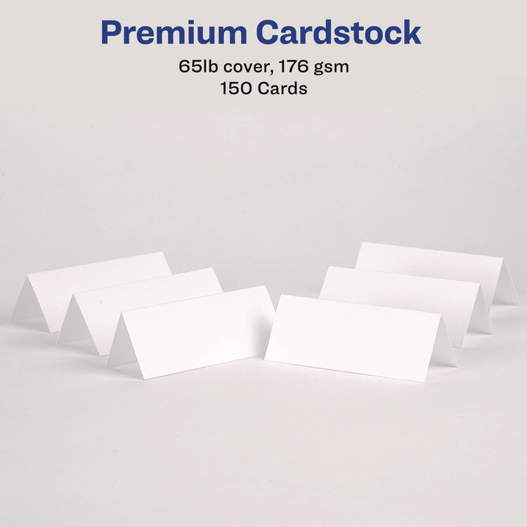 Small Textured Tent Cards, White, 3.75 x 1.44, 6 Cards/Sheet, 25 Sheets/Pack