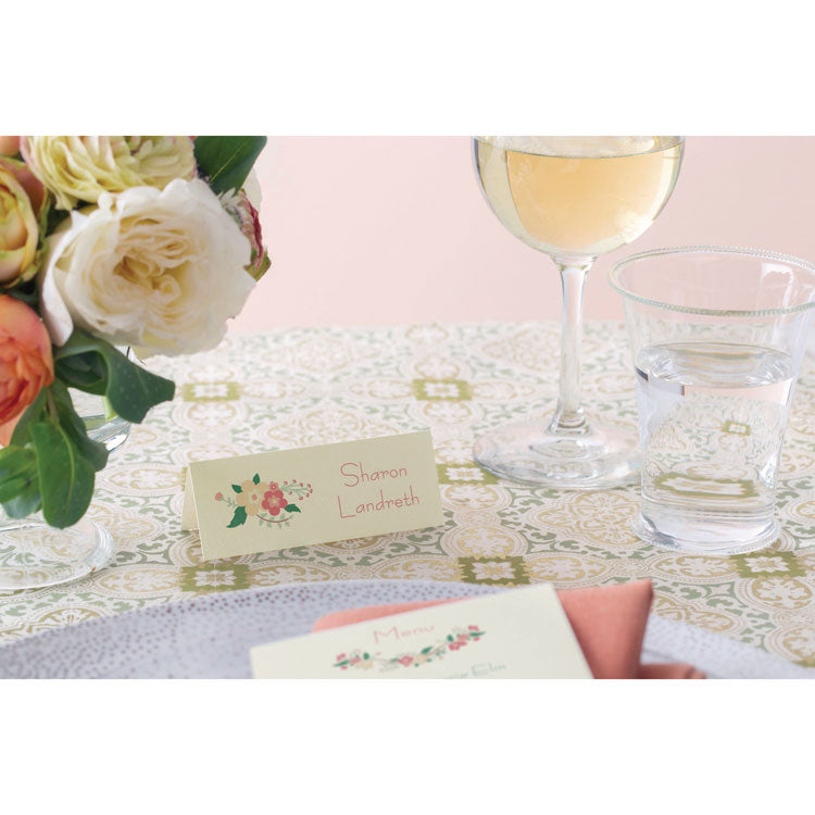 Small Textured Tent Cards, White, 3.75 x 1.44, 6 Cards/Sheet, 25 Sheets/Pack