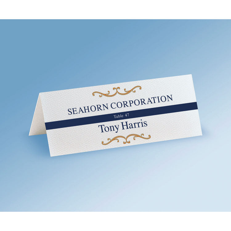 Small Textured Tent Cards, White, 3.75 x 1.44, 6 Cards/Sheet, 25 Sheets/Pack