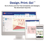 Medium Embossed Tent Cards, White, 8.5 x 2.5, 2 Cards/Sheet, 50 Sheets/Box