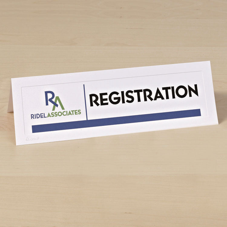 Large Embossed Tent Card, White, 11, x 3.5, 1 Card/Sheet, 50 Sheets/Box