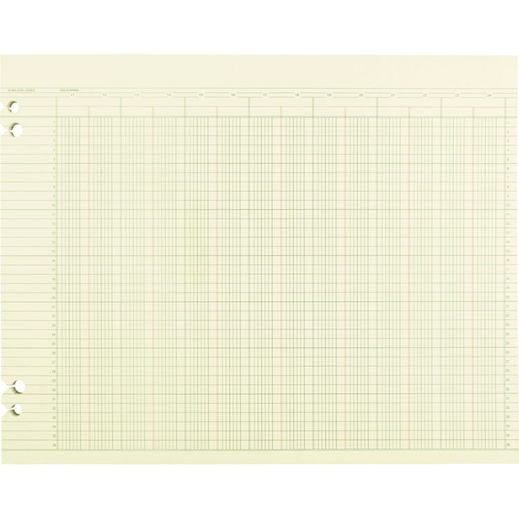 Accounting Sheets, 24 Columns, 11 X 14, Green, Loose Sheet, 100/pack