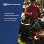 Code 4 Safety Glasses, Black Polycarbonate Frame, Smoke Polycarbonate Lens, 12/Box