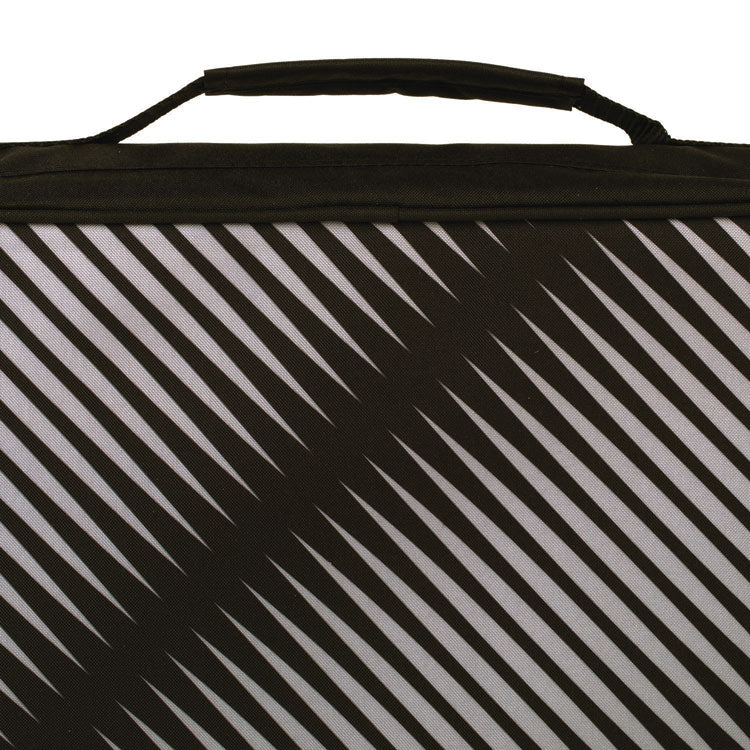 Zipper Binder, 3 Rings, 2" Capacity, 11 X 8.5, Black/gray Zebra Print Design