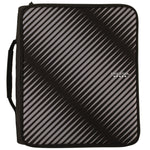 Zipper Binder, 3 Rings, 2" Capacity, 11 X 8.5, Black/gray Zebra Print Design