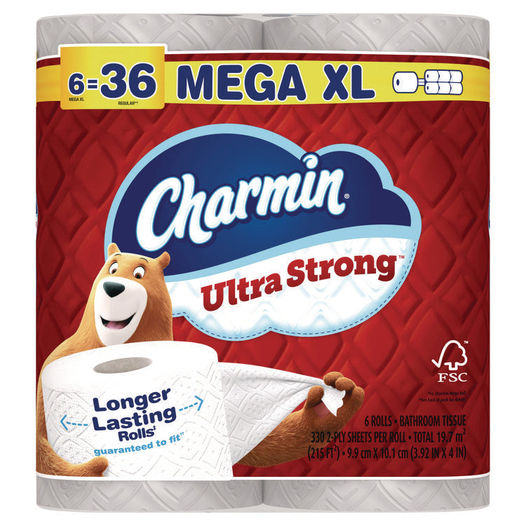 Ultra Strong Bathroom Tissue, Septic Safe, 2-Ply, White, 330 Sheets/Roll, 6 Rolls/Pack, 3 Packs/Carton
