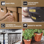 D1 High-Performance Polyester Removable Label Tape, 0.25" X 23 Ft, Black On White