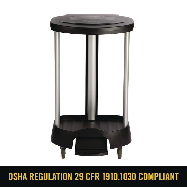 Premium Step-On Linen Hamper, 30 Gal, 20.38w X 22.25d X 37.88h, Aluminum/plastic, Black