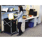 One-Compartment Collapsible X-Cart, Synthetic Fabric, 4.98 cu ft Bin, 20.33" x 24.1" x 34", Black/Silver