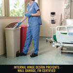 Streamline Resin Step-On Container, Front Step Style, 18 gal, Polyethylene, Beige