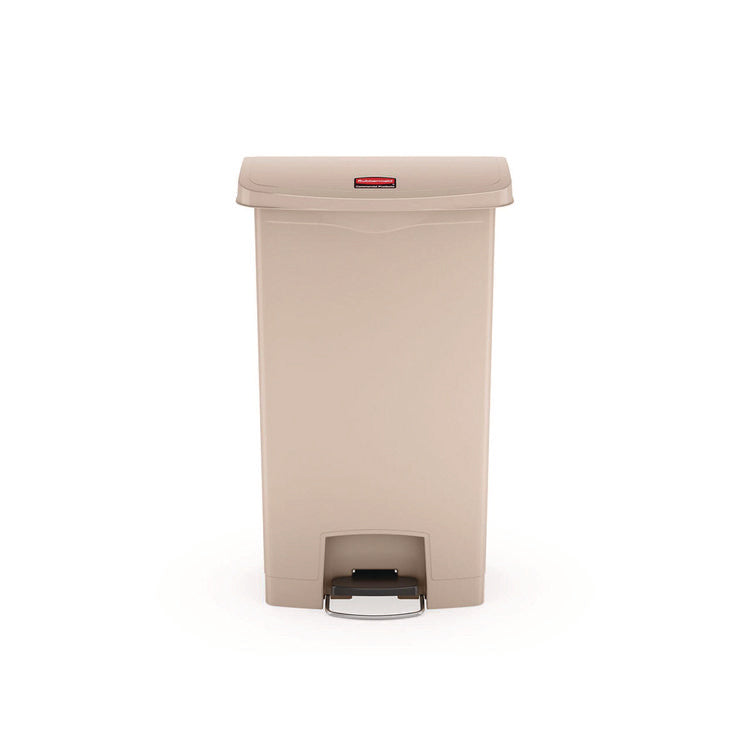 Streamline Resin Step-On Container, Front Step Style, 18 gal, Polyethylene, Beige