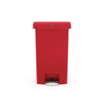 Streamline Resin Step-On Container, Front Step Style, 13 gal, Polyethylene, Red