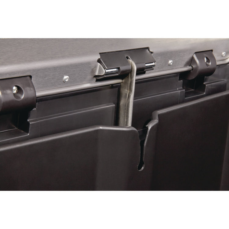 Slim Jim Stainless Steel Step-On Container, Front Step Style, 13 gal, Stainless Steel, Black